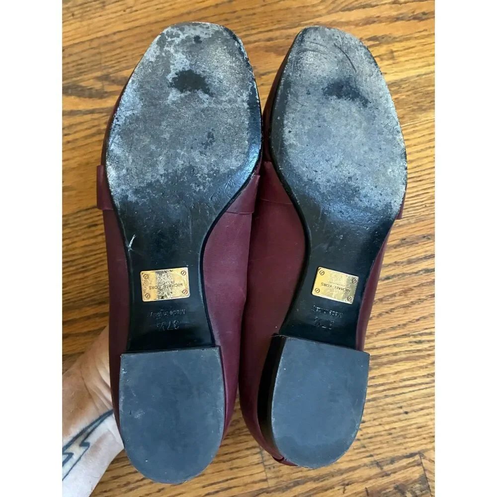 Michael Kors Collection Maroon Horsebit Flat Loafer Shoes  Women's Size 37.5